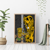 Hawaii Island Canvas Wall Art Hawaiian Warrior and Kakau Symbols Abstract Tattoo LT03 - Polynesian Pride