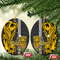 Hawaii Hawaii Island Ceramic Ornament Hawaiian Warrior and Kakau Symbols Abstract Tattoo LT03 - Polynesian Pride