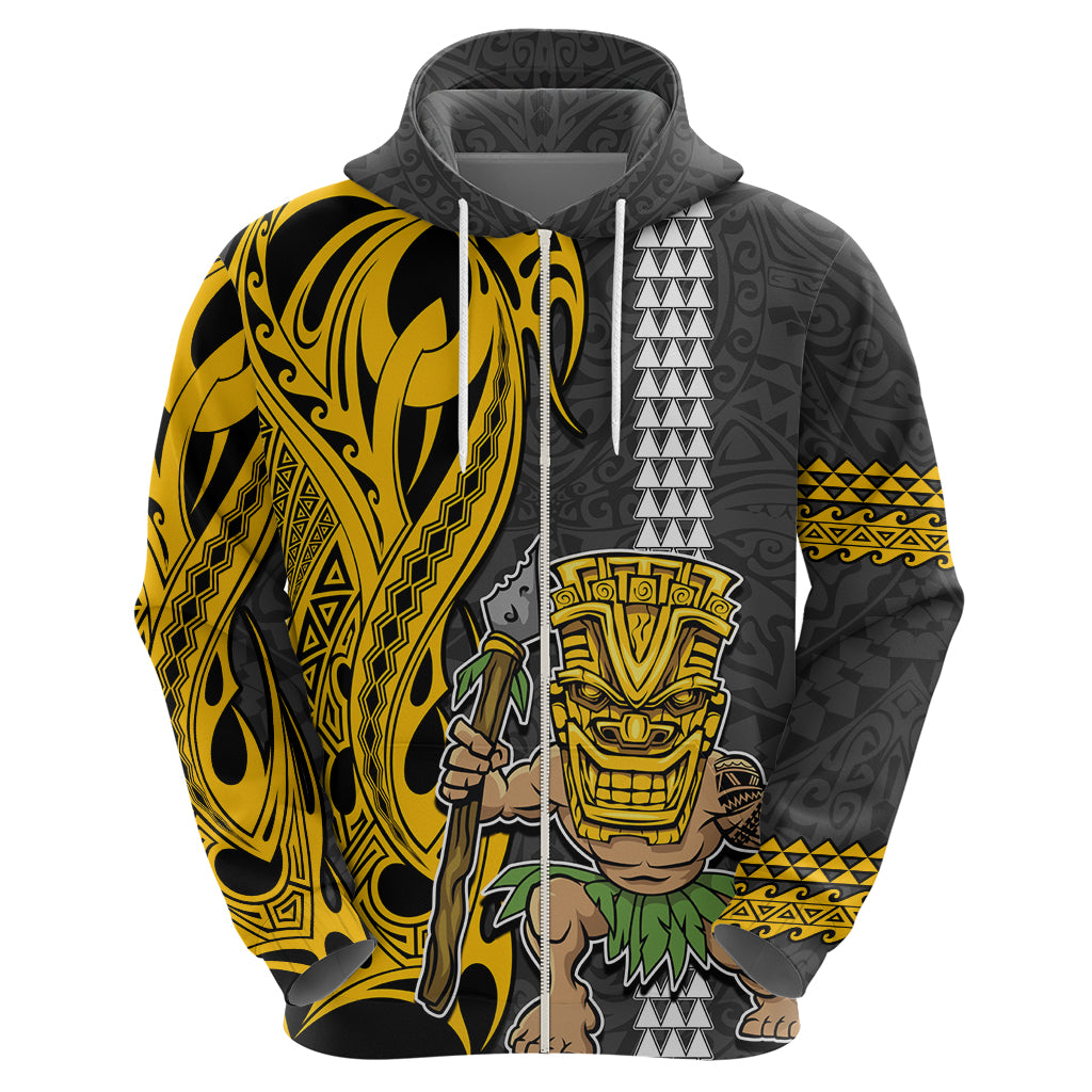 Hawaii Island Hoodie Hawaiian Warrior and Kakau Symbols Abstract Tattoo LT03 - Polynesian Pride