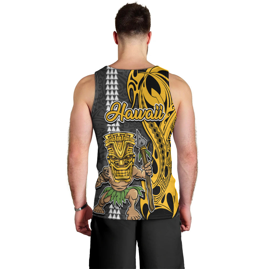 Hawaii Island Men Tank Top Hawaiian Warrior and Kakau Symbols Abstract Tattoo LT03 - Polynesian Pride