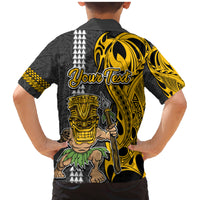 Custom Hawaii Island Family Matching Mermaid Dress and Hawaiian Shirt Hawaiian Warrior and Kakau Symbols Abstract Tattoo LT03 - Polynesian Pride