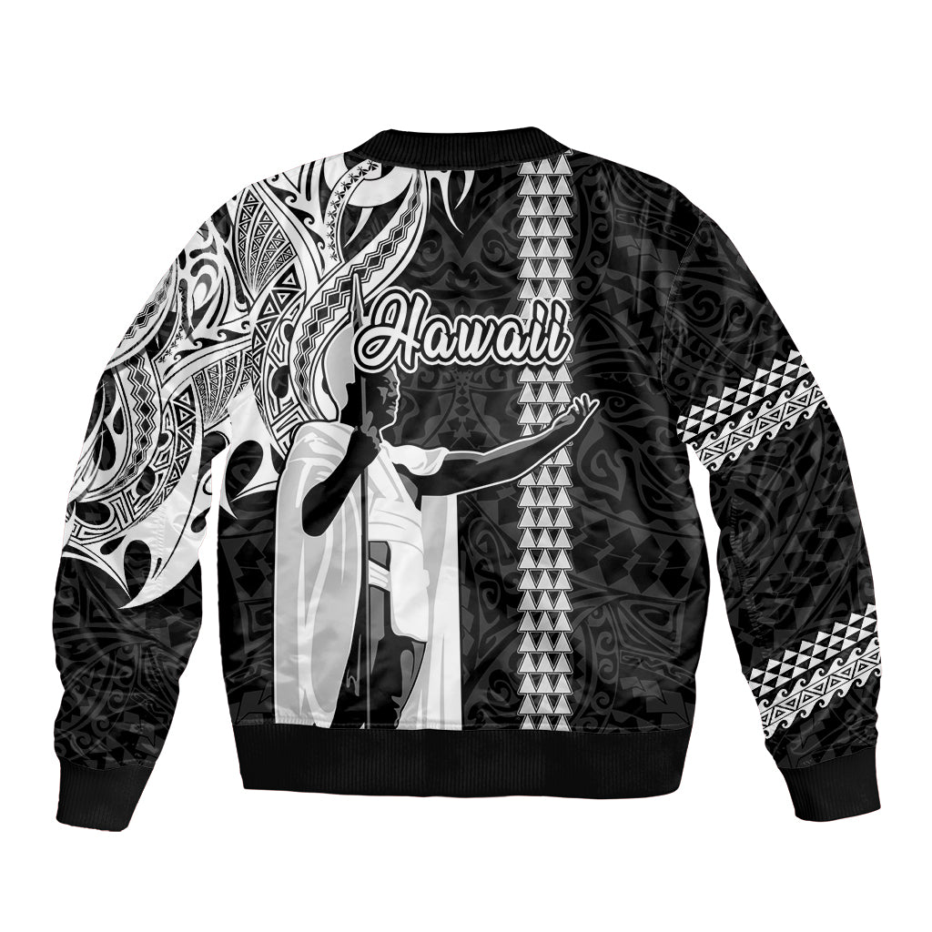 Hawaii Island Bomber Jacket Hawaiian King and Kakau Symbols Abstract Shoulder Tattoo LT03 - Polynesian Pride