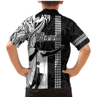 Hawaii Island Family Matching Mermaid Dress and Hawaiian Shirt Hawaiian King and Kakau Symbols Abstract Shoulder Tattoo LT03 - Polynesian Pride