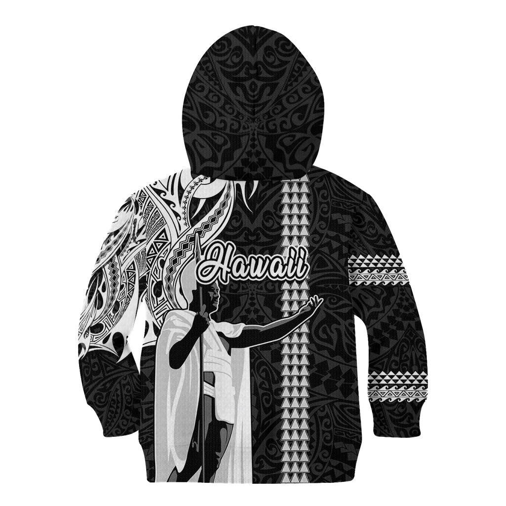 Hawaii Island Kid Hoodie Hawaiian King and Kakau Symbols Abstract Shoulder Tattoo LT03 - Polynesian Pride