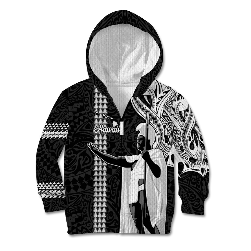 Hawaii Island Kid Hoodie Hawaiian King and Kakau Symbols Abstract Shoulder Tattoo LT03 - Polynesian Pride