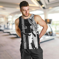 Hawaii Island Men Tank Top Hawaiian King and Kakau Symbols Abstract Shoulder Tattoo LT03 - Polynesian Pride