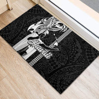 Hawaii Island Rubber Doormat Hawaiian King and Kakau Symbols Abstract Shoulder Tattoo LT03 - Polynesian Pride