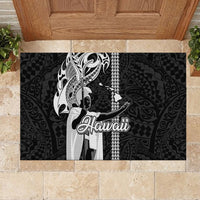 Hawaii Island Rubber Doormat Hawaiian King and Kakau Symbols Abstract Shoulder Tattoo LT03 - Polynesian Pride