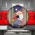 Kiribati Christmas Spare Tire Cover Santa With Gift Bag Behind Ribbons Seamless Blue Maori LT03 - Polynesian Pride