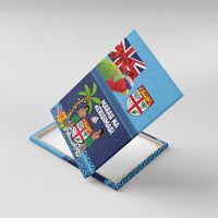 Fiji Marau na Kerisimasi Canvas Wall Art Christmas Collared Lory - Fiji Emblems and Xmas Palm Tree Tapa Art Pattern