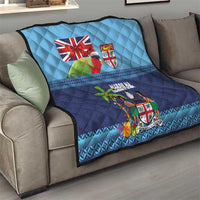 Fiji Marau na Kerisimasi Quilt Christmas Collared Lory - Fiji Emblems and Xmas Palm Tree Tapa Art Pattern