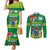 Cook Islands Meri Kiritimiti Couples Matching Mermaid Dress and Long Sleeve Button Shirt Christmas Turtle - Cooks Islands Emblems and Polynesian Art Pattern