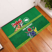 Cook Islands Meri Kiritimiti Rubber Doormat Christmas Turtle - Cooks Islands Emblems and Polynesian Art Pattern