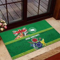 Cook Islands Meri Kiritimiti Rubber Doormat Christmas Turtle - Cooks Islands Emblems and Polynesian Art Pattern