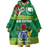 Cook Islands Meri Kiritimiti Wearable Blanket Hoodie Christmas Turtle - Cooks Islands Emblems and Polynesian Art Pattern