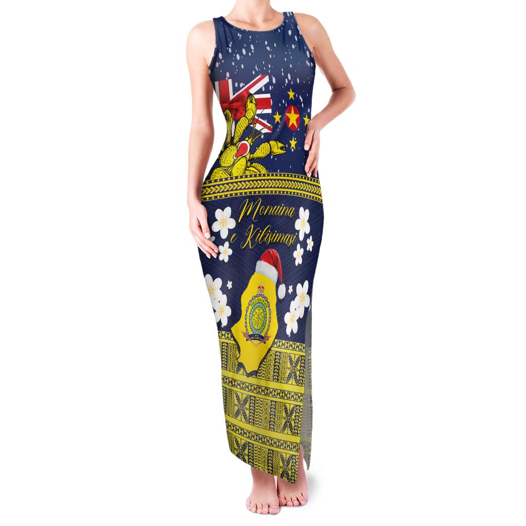 Niue Monuina e Kilisimasi Family Matching Tank Maxi Dress and Hawaiian Shirt Christmas Uga - Niue Map and Emblem with Hiapo Art Pattern