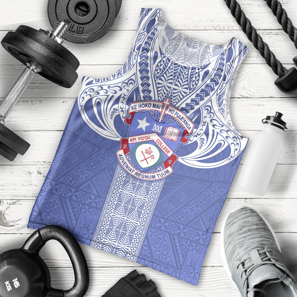 Tonga Apifoou School Men Tank Top Ngatu and Polynesian Pattern LT03 - Polynesian Pride