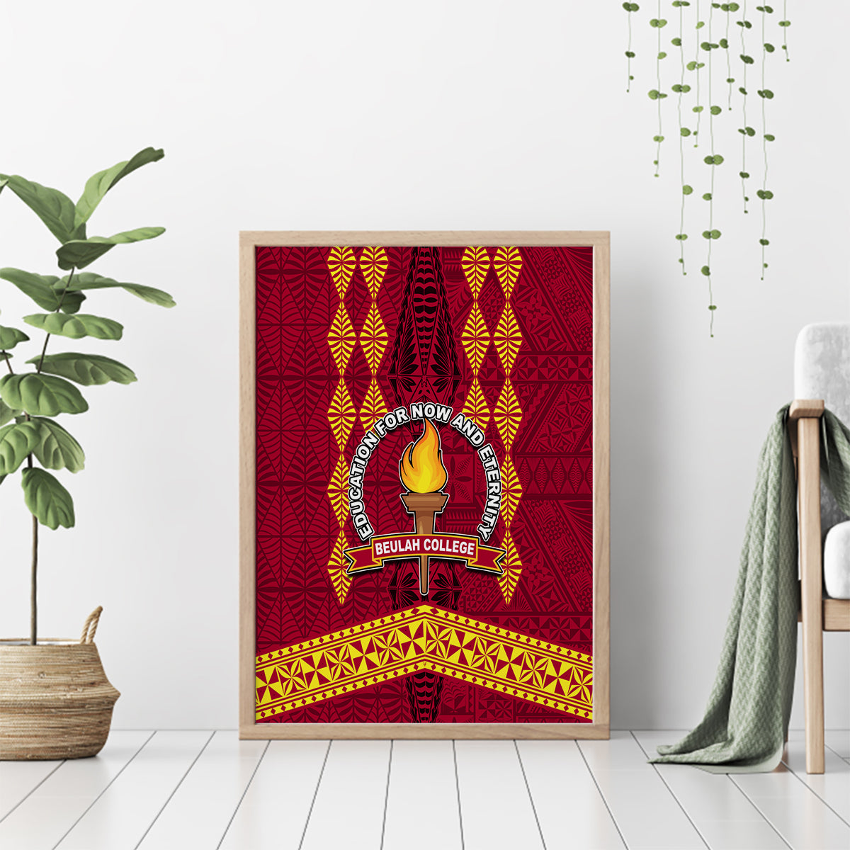 Tonga Beulah College Canvas Wall Art Ngatu and Polynesian Pattern LT03 - Polynesian Pride