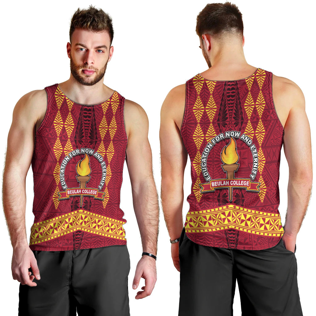 Tonga Beulah College Men Tank Top Ngatu and Polynesian Pattern LT03 - Polynesian Pride