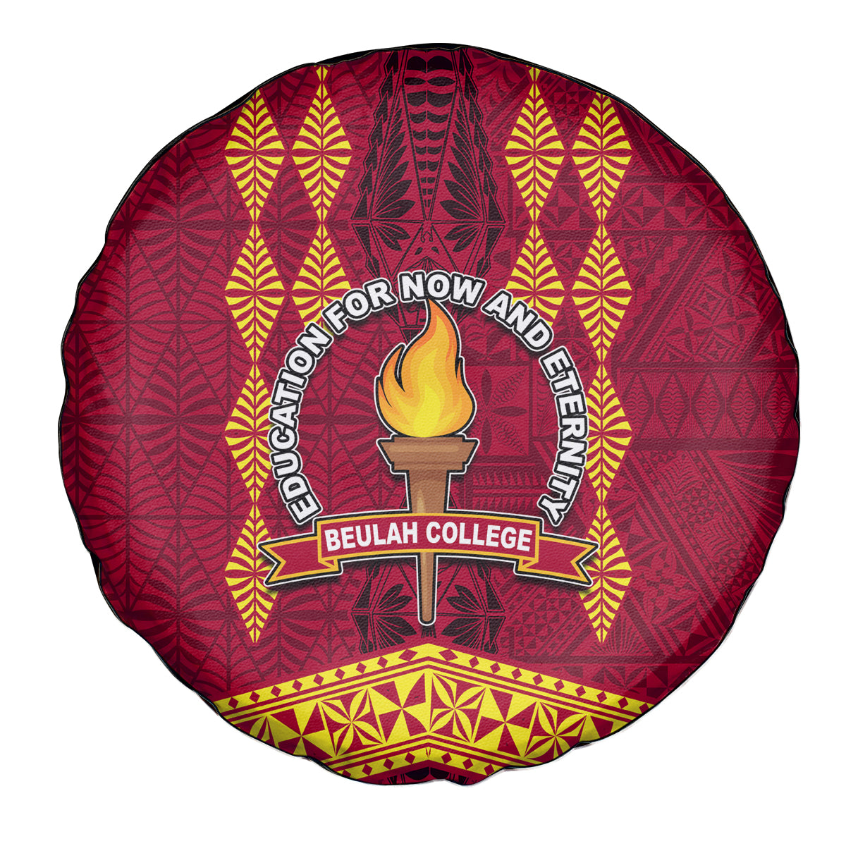 Tonga Beulah College Spare Tire Cover Ngatu and Polynesian Pattern LT03 - Polynesian Pride
