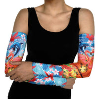 Hawaiian Love-Couple Dolphins and Flamingos Arm Sleeves - Polynesian Pride