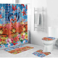 Hawaiian Love-Couple Dolphins and Flamingos Bathroom Set - Polynesian Pride