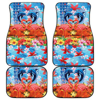 Hawaiian Love-Couple Dolphins and Flamingos Car Mats - Polynesian Pride