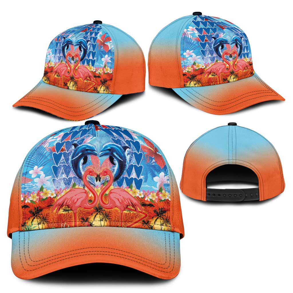 Hawaiian Love-Couple Dolphins and Flamingos Classic Cap - Polynesian Pride