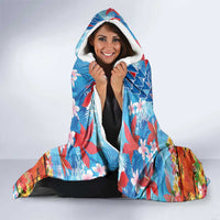 Hawaiian Love-Couple Dolphins and Flamingos Hooded Blanket - Polynesian Pride