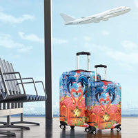Hawaiian Love-Couple Dolphins and Flamingos Luggage Cover - Polynesian Pride