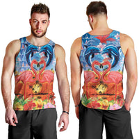 Hawaiian Love-Couple Dolphins and Flamingos Men Tank Top - Polynesian Pride