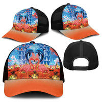 Hawaiian Love-Couple Dolphins and Flamingos Mesh Trucker Cap - Polynesian Pride