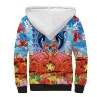 Hawaiian Love-Couple Dolphins and Flamingos Sherpa Hoodie - Polynesian Pride