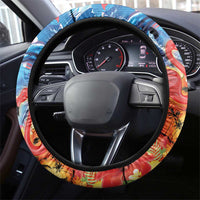 Hawaiian Love-Couple Dolphins and Flamingos Steering Wheel Cover - Polynesian Pride