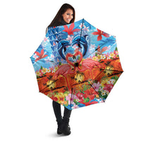 Hawaiian Love-Couple Dolphins and Flamingos Umbrella - Polynesian Pride