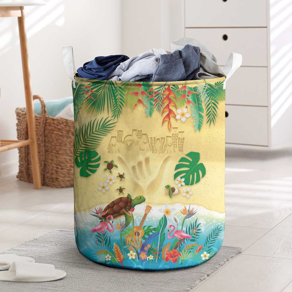 Hawaiian Alohawaii Laundry Basket Tropical Plants and Animals on The Beach - Polynesian Pride