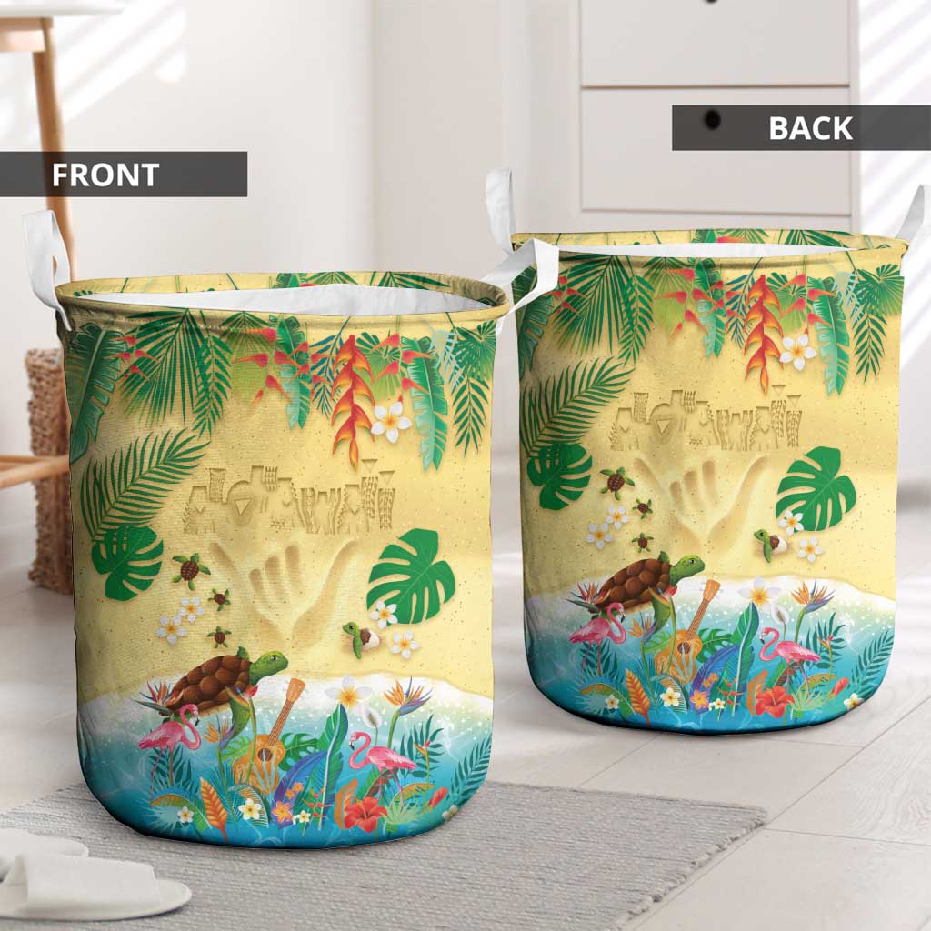 Hawaiian Alohawaii Laundry Basket Tropical Plants and Animals on The Beach - Polynesian Pride