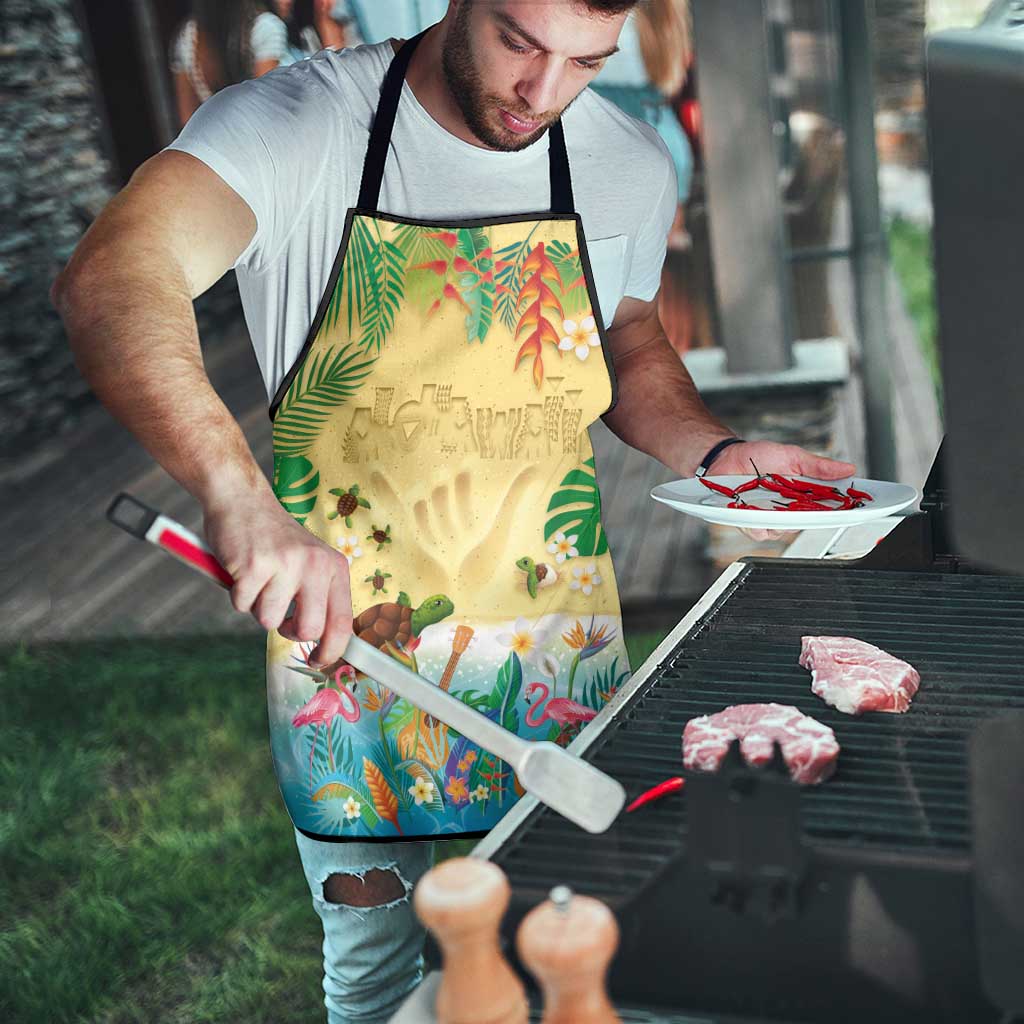 Hawaiian Alohawaii Apron Tropical Plants and Animals on The Beach - Polynesian Pride