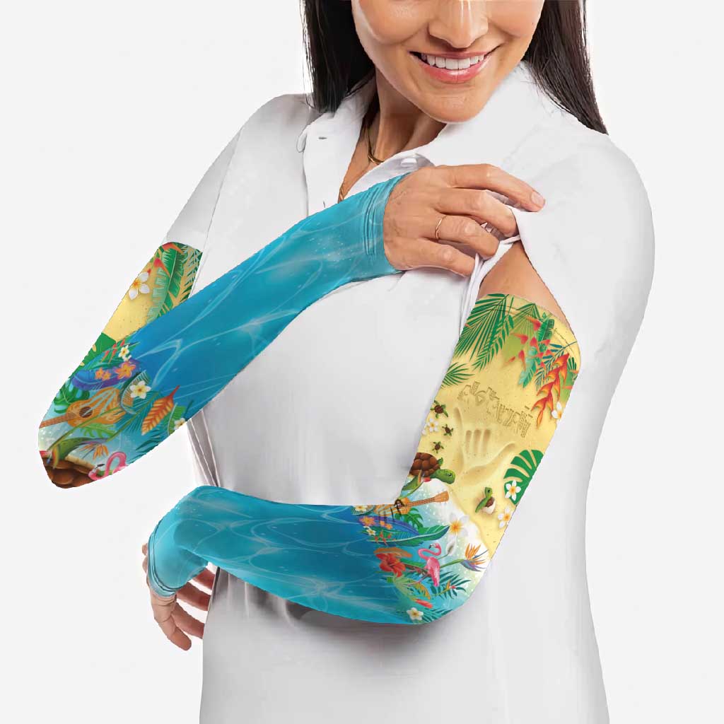 Hawaiian Alohawaii Arm Sleeves Tropical Plants and Animals on The Beach - Polynesian Pride