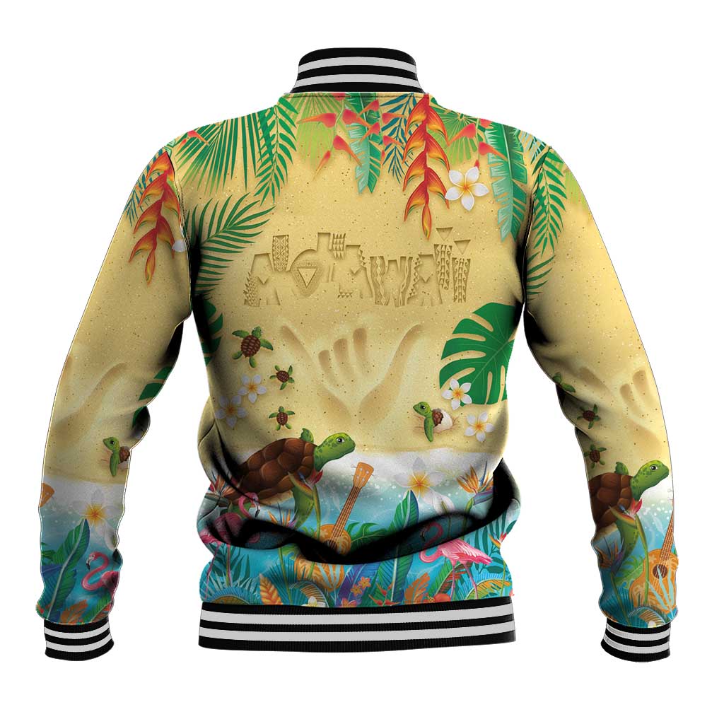 Hawaiian Alohawaii Baseball Jacket Tropical Plants and Animals on The Beach - Polynesian Pride