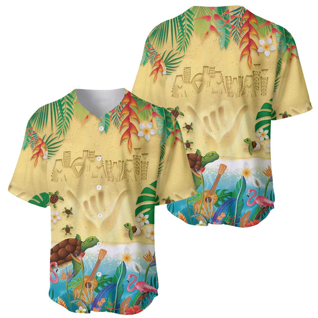Hawaiian Alohawaii Baseball Jersey Tropical Plants and Animals on The Beach - Polynesian Pride