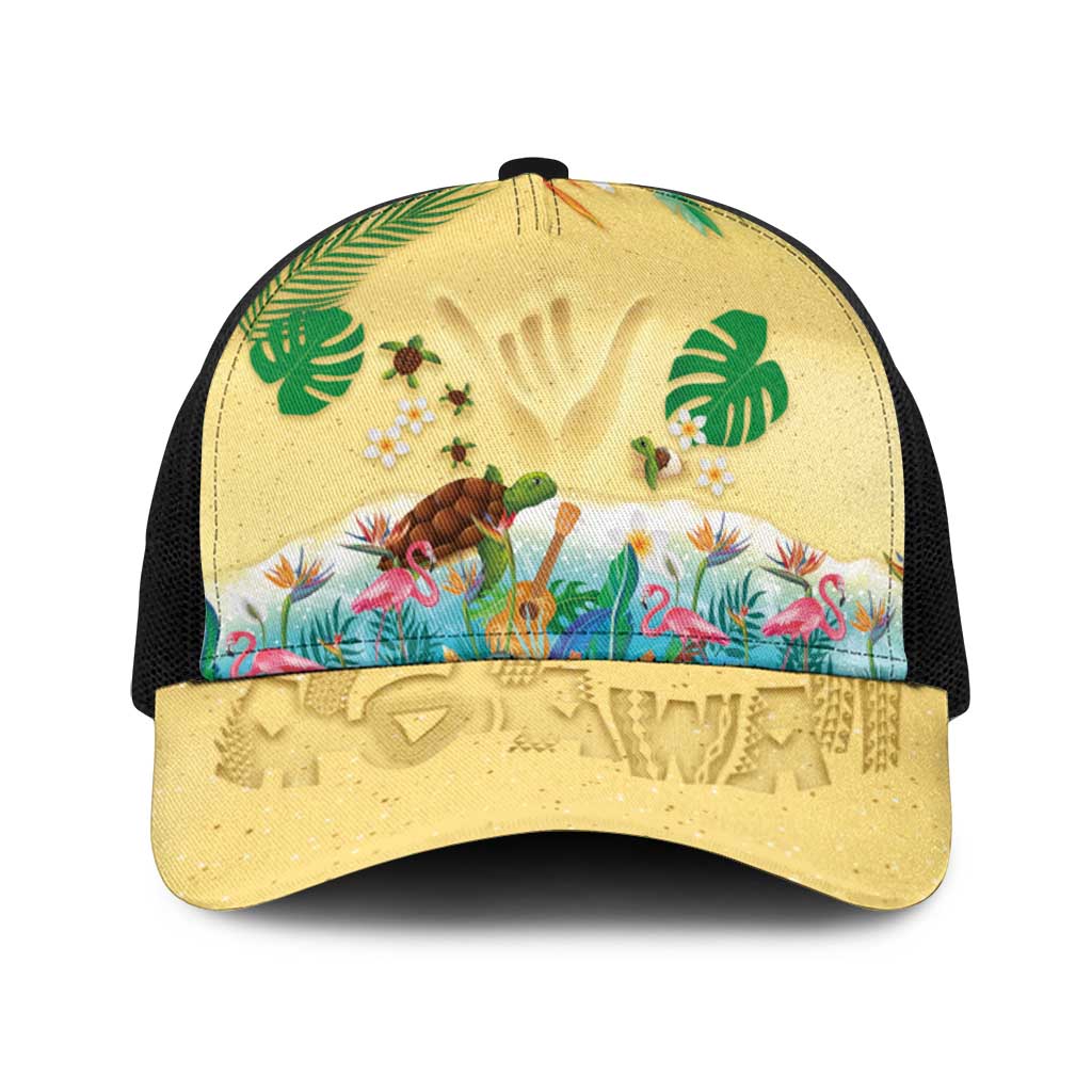 Hawaiian Alohawaii Baseball Net Cap Tropical Plants and Animals on The Beach - Polynesian Pride