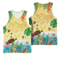 Hawaiian Alohawaii Basketball Jersey Tropical Plants and Animals on The Beach - Polynesian Pride