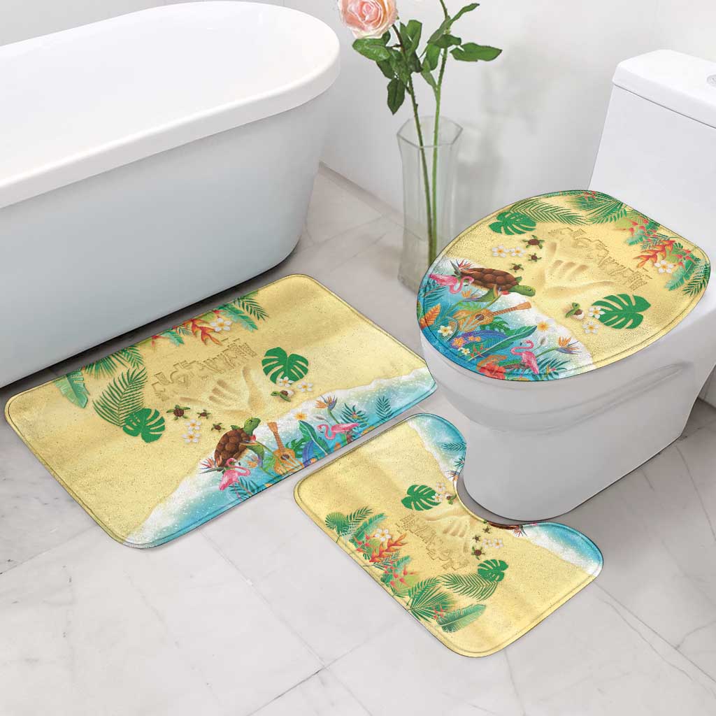 Hawaiian Alohawaii Bathroom Set Tropical Plants and Animals on The Beach - Polynesian Pride