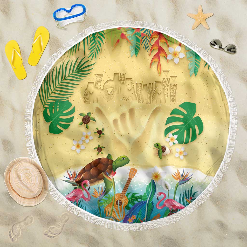 Hawaiian Alohawaii Beach Blanket Tropical Plants and Animals on The Beach - Polynesian Pride