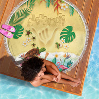 Hawaiian Alohawaii Beach Blanket Tropical Plants and Animals on The Beach - Polynesian Pride