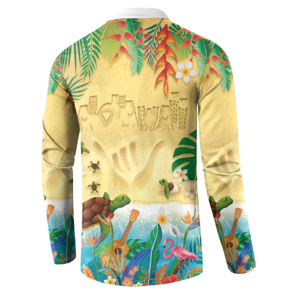 Hawaiian Alohawaii Button Sweatshirt Tropical Plants and Animals on The Beach - Polynesian Pride