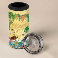 Hawaiian Alohawaii 4 in 1 Can Cooler Tumbler Tropical Plants and Animals on The Beach - Polynesian Pride