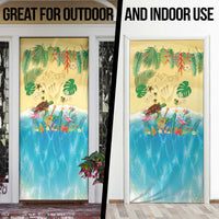 Hawaiian Alohawaii Door Cover Tropical Plants and Animals on The Beach - Polynesian Pride