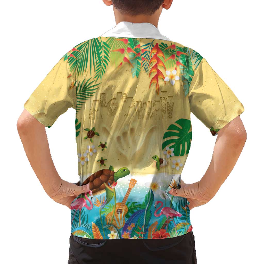 Hawaiian Alohawaii Family Matching Puletasi and Hawaiian Shirt Tropical Plants and Animals on The Beach LT03 - Polynesian Pride